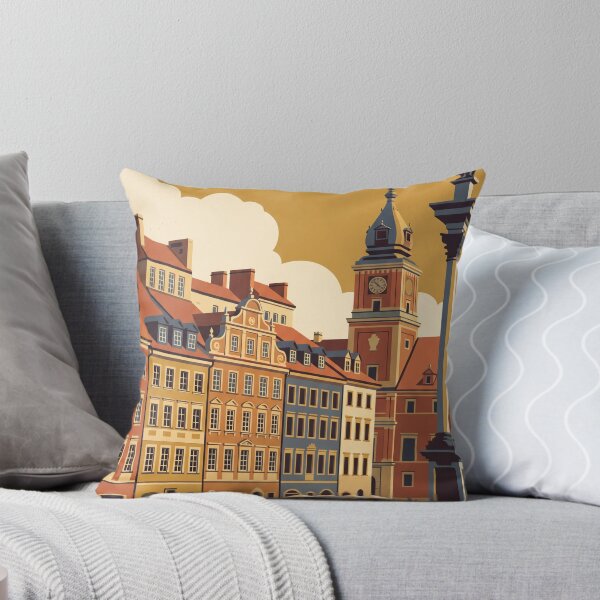Item preview, Warsaw Poland Vintage Travel Poster designed and sold by Bomax121.