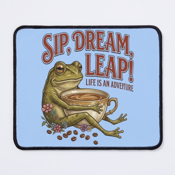 Item preview, Sip Dream Leap Vintage Frog Coffee Quote designed and sold by My-Hoodies.