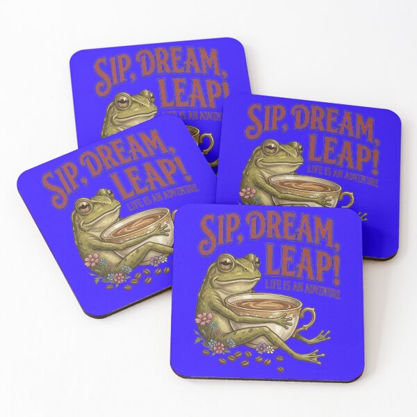 Item preview, Sip Dream Leap Vintage Frog Coffee Quote designed and sold by My-Hoodies.