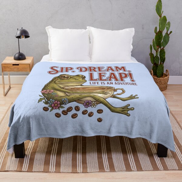 Item preview, Sip Dream Leap Vintage Frog Coffee Quote designed and sold by My-Hoodies.