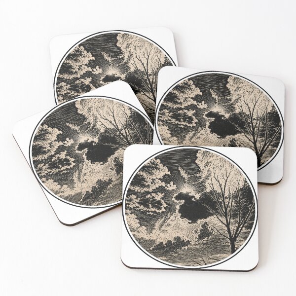 Item preview, Dramatic Sky Over a Lake | Ink Art Landscape designed and sold by Linoluca.