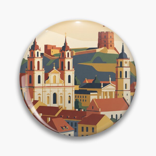 Item preview, Vilnius Lithuania Vintage Travel Poster designed and sold by Bomax121.
