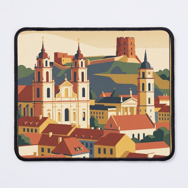 Item preview, Vilnius Lithuania Vintage Travel Poster designed and sold by Bomax121.