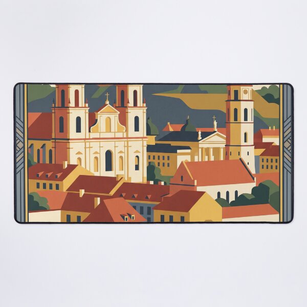 Item preview, Vilnius Lithuania Vintage Travel Poster designed and sold by Bomax121.