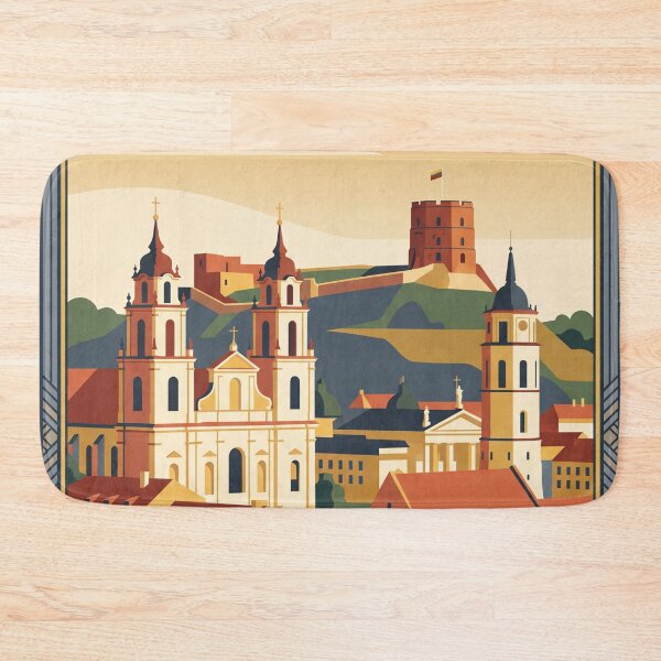 Item preview, Vilnius Lithuania Vintage Travel Poster designed and sold by Bomax121.