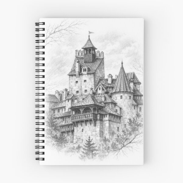 Item preview, Bran Castle Pencil Sketch - Gothic Dracula Fortress Art Print & Home Decor designed and sold by Bela Ambrus.