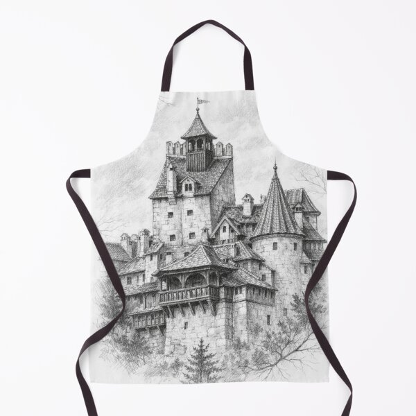 Item preview, Bran Castle Pencil Sketch - Gothic Dracula Fortress Art Print & Home Decor designed and sold by Bela Ambrus.