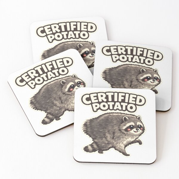 Item preview, Certified Potato Raccoon Funny Cartoon designed and sold by Glitchart66.
