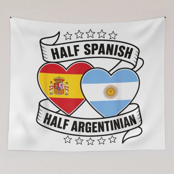 Item preview, Half Spanish Half Argentinian Heritage Pride Flag Family Roots Identity designed and sold by HarinDonreka.