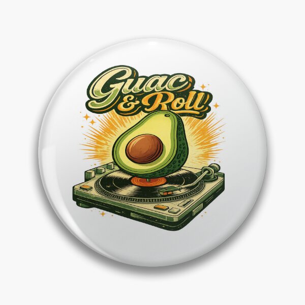 Item preview, Guac & Roll Funny Avocado DJ Retro Design designed and sold by JMDG Studio.