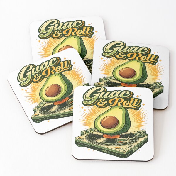 Item preview, Guac & Roll Funny Avocado DJ Retro Design designed and sold by JMDG Studio.