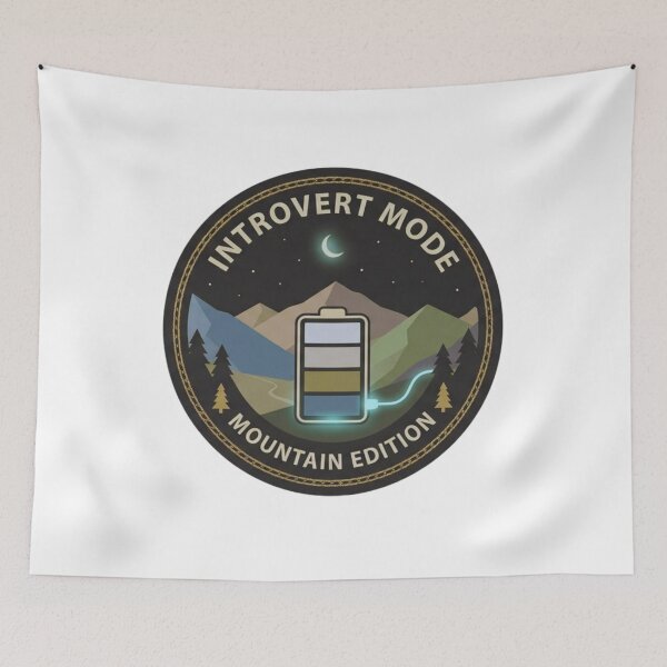 Item preview, Introvert Mode – Mountain Edition Battery Badge designed and sold by GabeMountainArt.