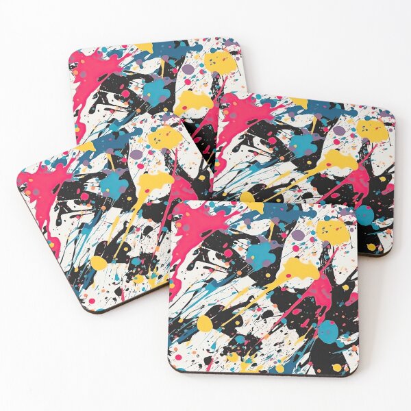 Item preview, Colorful Abstract Paint Splatter Chaos Pattern designed and sold by VibeShift Studio.