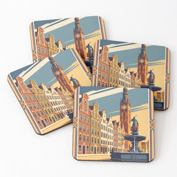 Item preview, Gdansk Poland Vintage Travel Poster designed and sold by Bomax121.