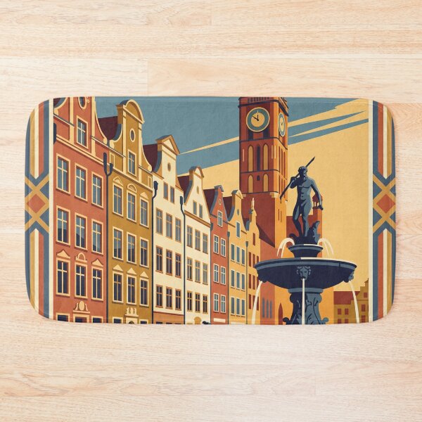Item preview, Gdansk Poland Vintage Travel Poster designed and sold by Bomax121.