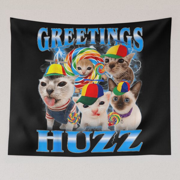 Item preview, Greetings Huzz Funny Cats Wearing Propeller Hats Meme Collection designed and sold by HarinDonreka.