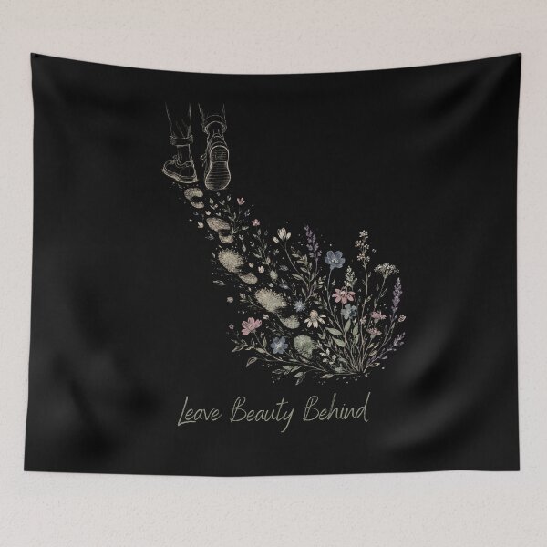 Item preview, Leave Beauty Behind Walking Footprints Wildflower Botanical Art designed and sold by ZetkArt.