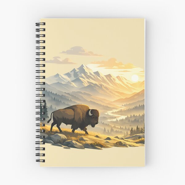 Item preview, Majestic Bison in Alpine Sunrise Valley designed and sold by Ambroa Stuff.