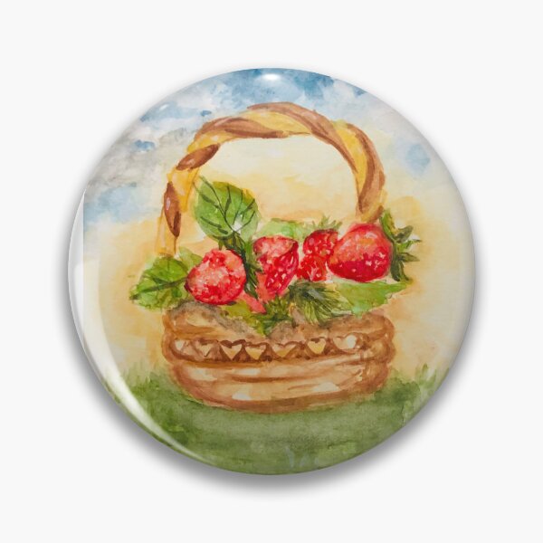 Item preview, Strawberry basket - cute fruit Ilustration  designed and sold by lilylightstudio.
