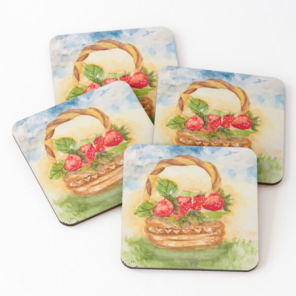 Item preview, Strawberry basket - cute fruit Ilustration  designed and sold by lilylightstudio.