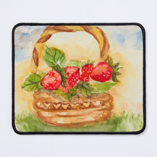 Item preview, Strawberry basket - cute fruit Ilustration designed and sold by lilylightstudio.