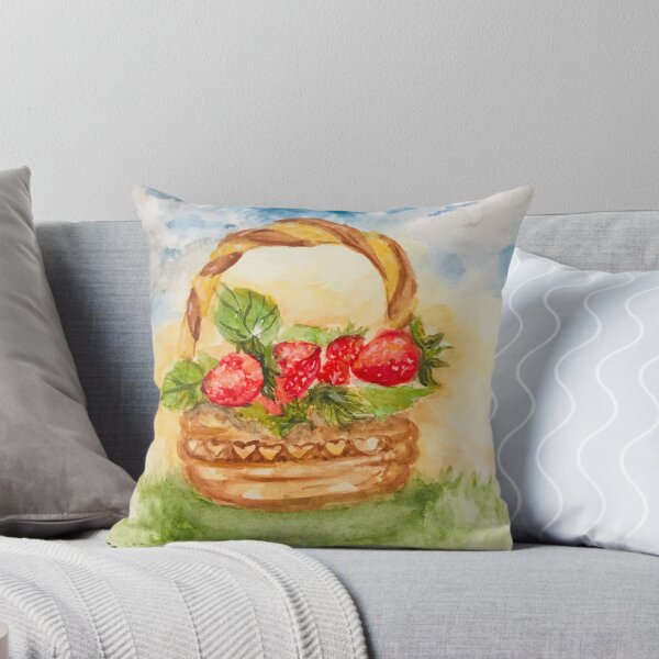 Item preview, Strawberry basket - cute fruit Ilustration  designed and sold by lilylightstudio.
