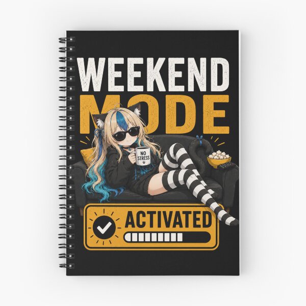 Item preview, Weekend Mode Activated – Cute Anime Cat Girl Relax Meme designed and sold by Revyra Design .