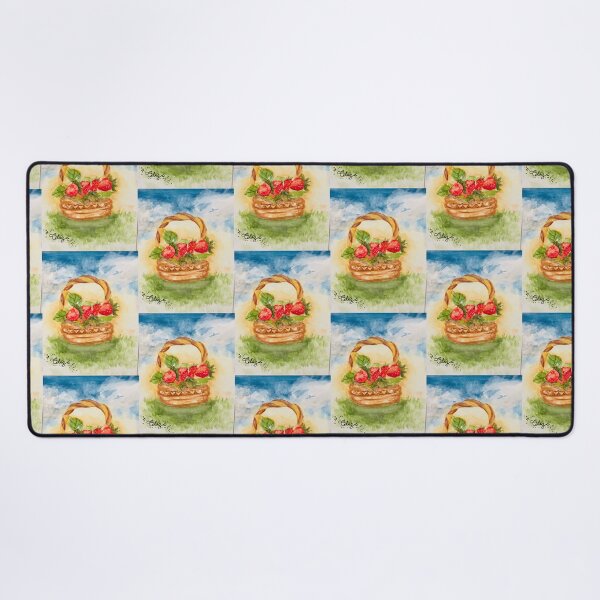 Item preview, Strawberry basket - cute fruit Ilustration  designed and sold by lilylightstudio.