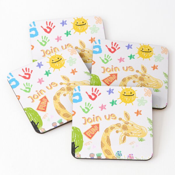 Item preview, ​Joyful Giraffe Join Us Fun Kids Art designed and sold by crystalar95.