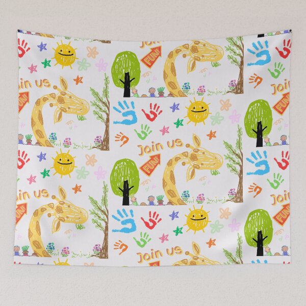 Item preview, ​Joyful Giraffe Join Us Fun Kids Art designed and sold by crystalar95.