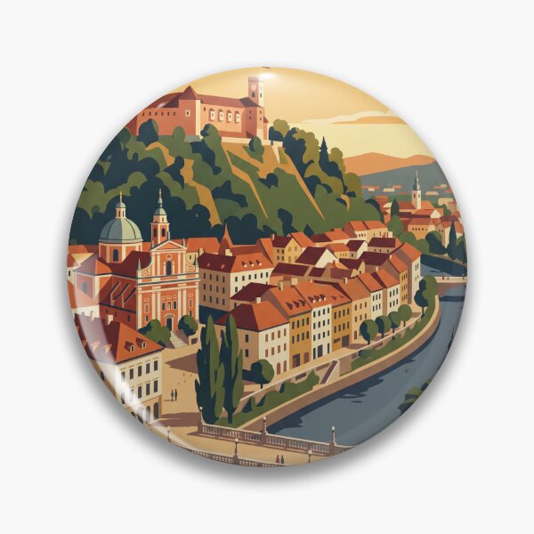 Item preview, Ljubljana Slovenia Vintage Travel Poster designed and sold by Bomax121.