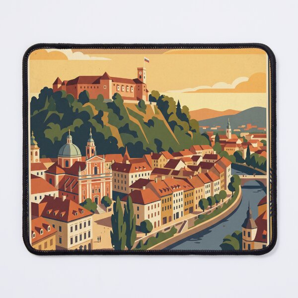 Item preview, Ljubljana Slovenia Vintage Travel Poster designed and sold by Bomax121.