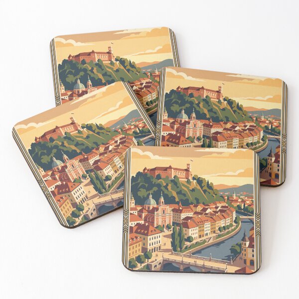 Item preview, Ljubljana Slovenia Vintage Travel Poster designed and sold by Bomax121.