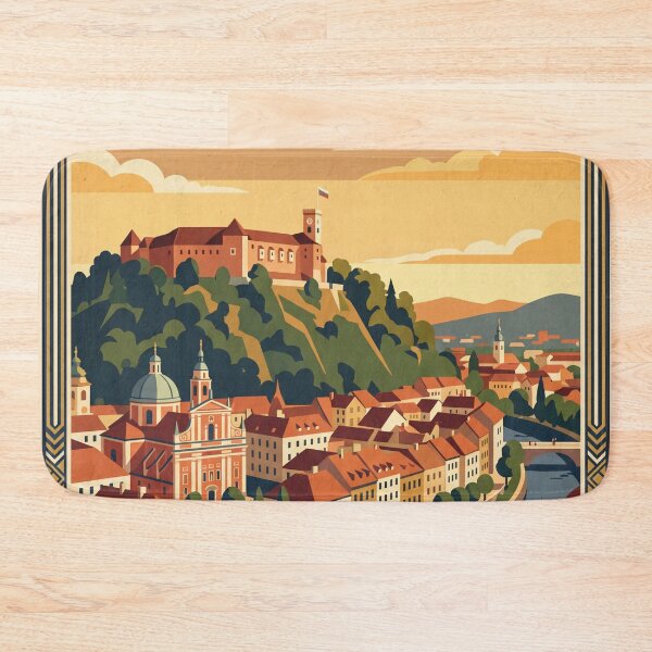 Item preview, Ljubljana Slovenia Vintage Travel Poster designed and sold by Bomax121.