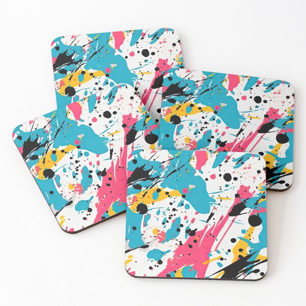 Item preview, Sky Blue & Magenta Abstract Paint Splash Pattern designed and sold by VibeShift Studio.
