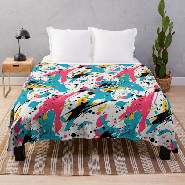 Item preview, Sky Blue & Magenta Abstract Paint Splash Pattern designed and sold by VibeShift Studio.