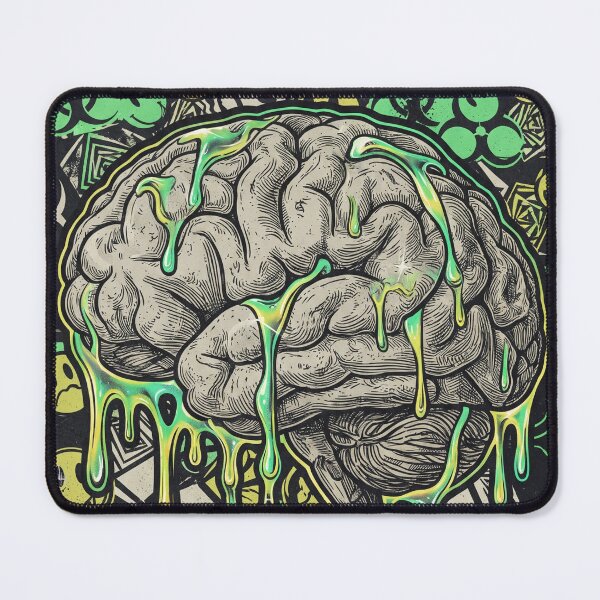 Item preview, Melting Psychedelic Brain Neon Toxic Slime Grunge designed and sold by Pride Emblem Prints.