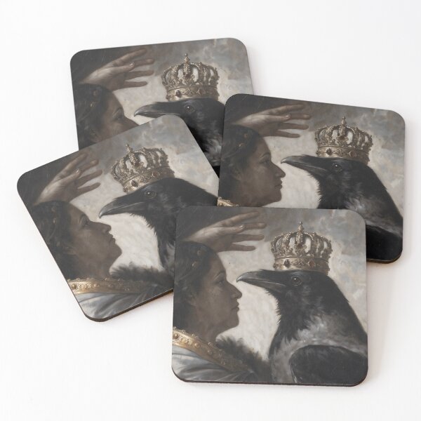 Item preview, Gothic Dark Academia Fantasy Queen Crow Print designed and sold by DarkHolyQueen.