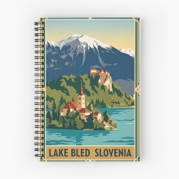 Item preview, Lake Bled Slovenia Vintage Travel Poster designed and sold by Bomax121.