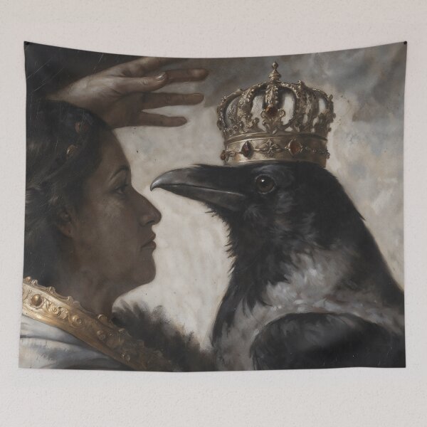 Item preview, Gothic Dark Academia Fantasy Queen Crow Print designed and sold by DarkHolyQueen.