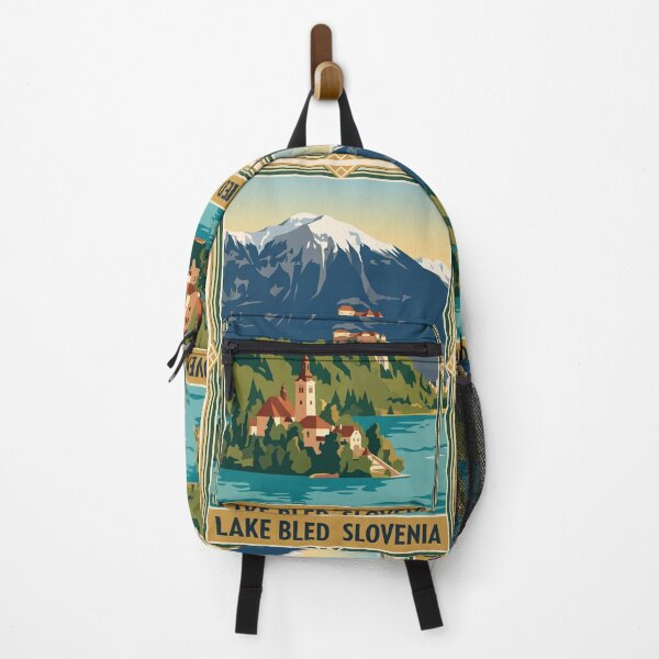 Item preview, Lake Bled Slovenia Vintage Travel Poster designed and sold by Bomax121.