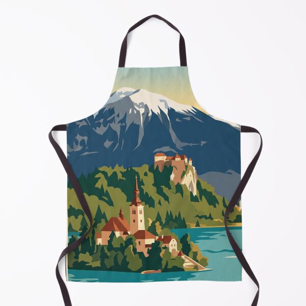 Item preview, Lake Bled Slovenia Vintage Travel Poster designed and sold by Bomax121.