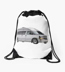 American van arranged, recreational vehicle, travel vehicle, vehicle of life Drawstring Bag