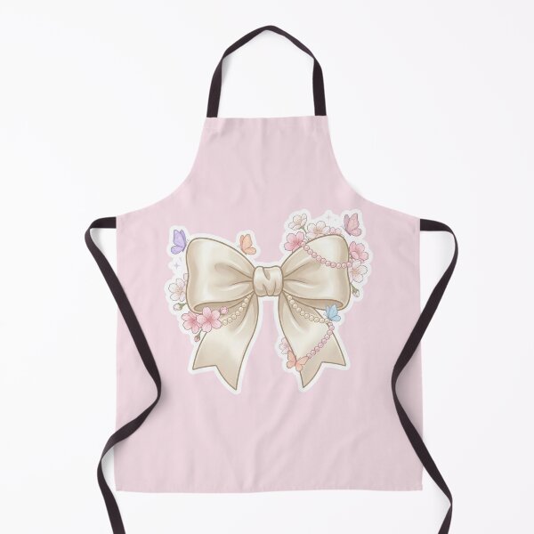 Item preview, Cute Coquette Cream Bow Sticker with Cherry Blossoms, Pearls & Butterflies - Kawaii Sakura Floral Design designed and sold by ethnicdigital.