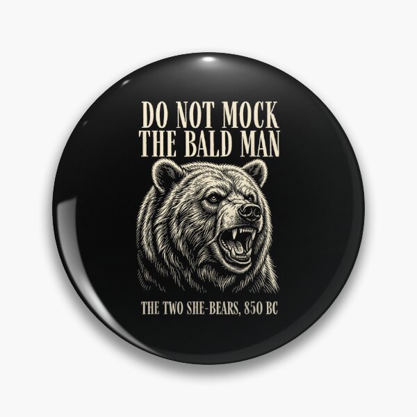Item preview, Do Not Mock the Bald Man Funny Bible Bear Vintage Quote designed and sold by LittleNhutton.