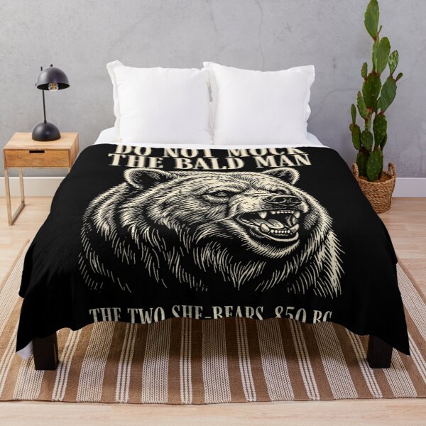 Item preview, Do Not Mock the Bald Man Funny Bible Bear Vintage Quote designed and sold by LittleNhutton.