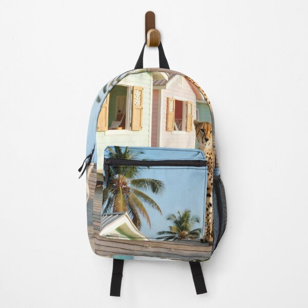 Item preview, Cheetah Beach Photography Tropical Island Scene Colorful Beach Huts Coastal Vacation Photo Summer Travel Design designed and sold by Kzara Visual.