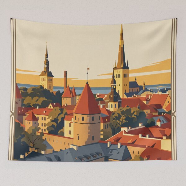 Item preview, Tallinn Estonia Vintage Travel Poster designed and sold by Bomax121.