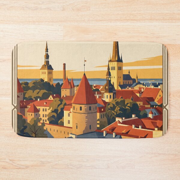 Item preview, Tallinn Estonia Vintage Travel Poster designed and sold by Bomax121.
