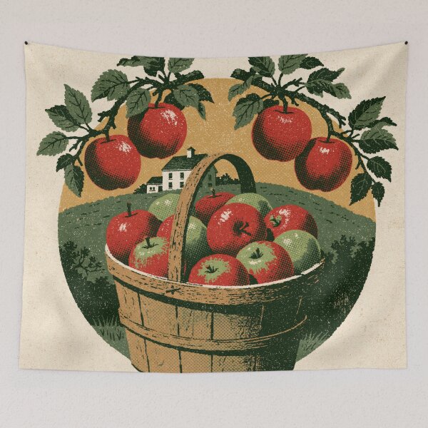 Item preview, Apple Picking — Vintage Autumn Orchard Harvest Badge designed and sold by FrostyFrisby.